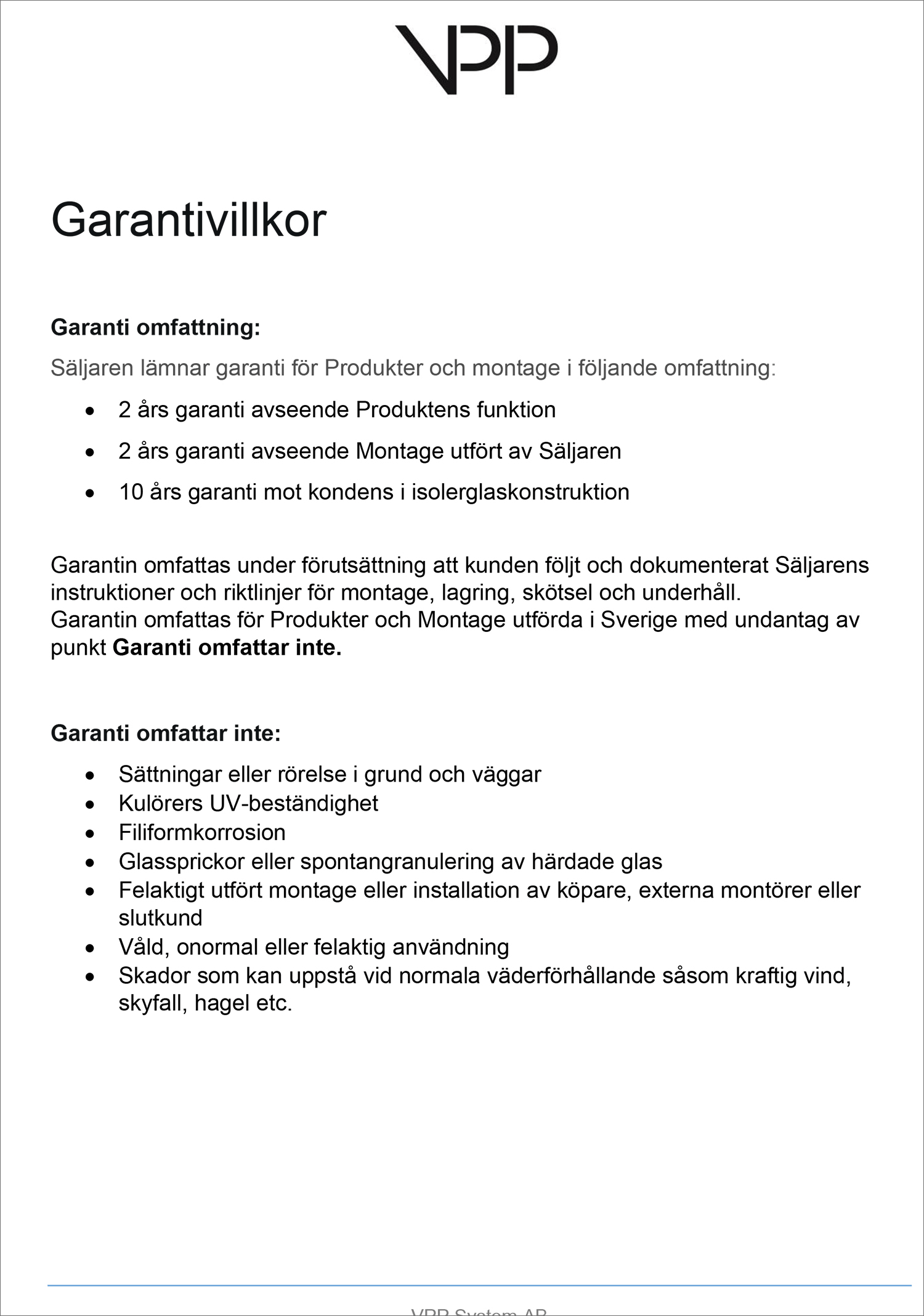 Garantivillkor